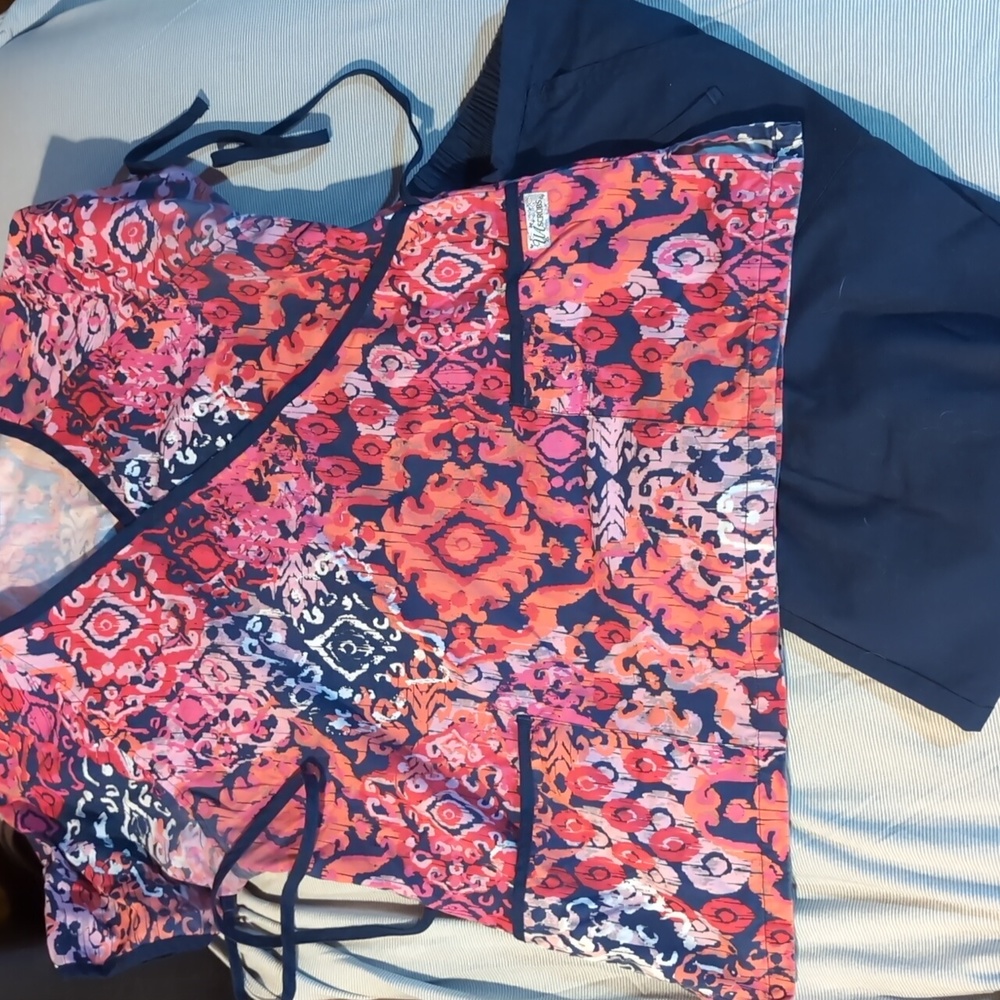 Navy + Pink Scrub Set